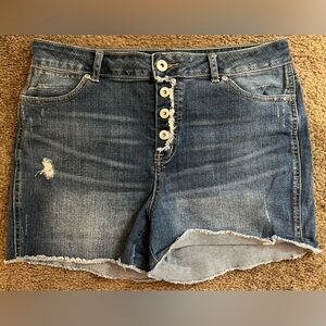 Maurices Blue Distressed Jean Shorts